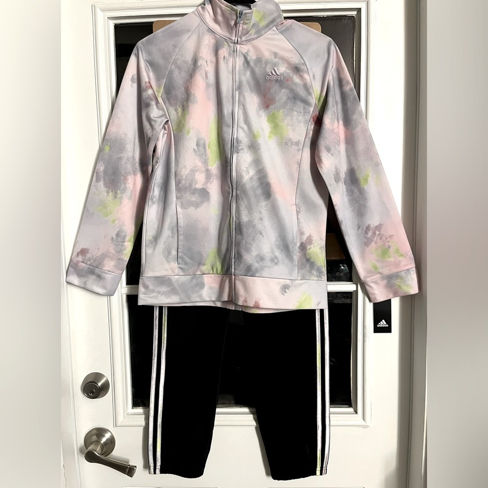 Adidas Girl’s Track Chromatic Pastel Jacket and Pant Set (Size XL) NWT